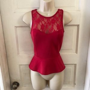 Lace peplum top